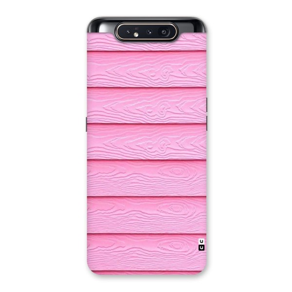 Pink Wood Back Case for Galaxy A80