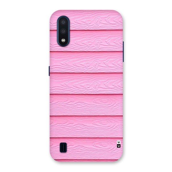 Pink Wood Back Case for Galaxy M01