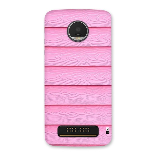 Pink Wood Back Case for Moto Z Play