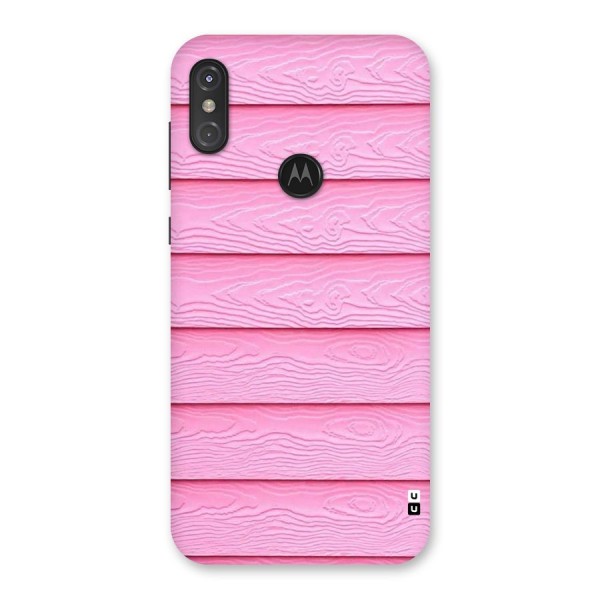 Pink Wood Back Case for Motorola One Power