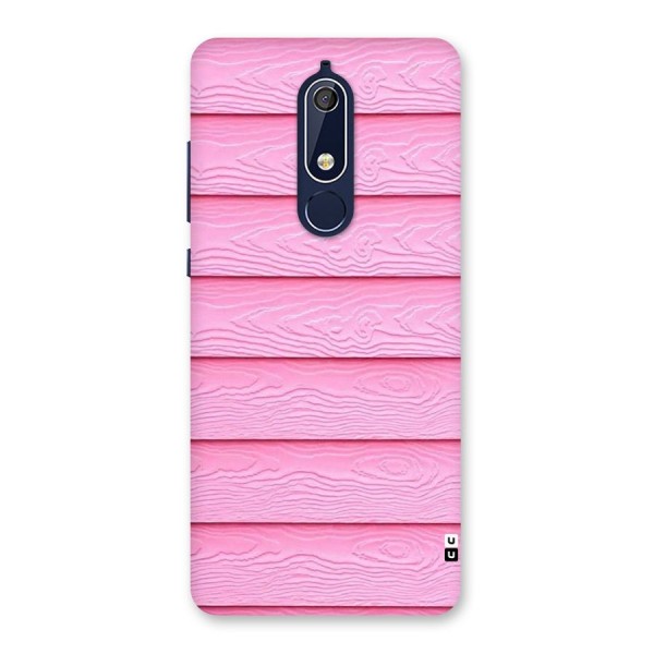 Pink Wood Back Case for Nokia 5.1