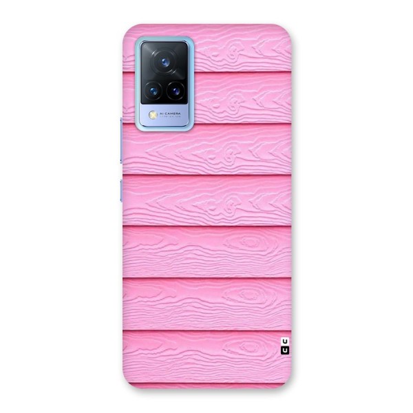 Pink Wood Back Case for Vivo V21 5G