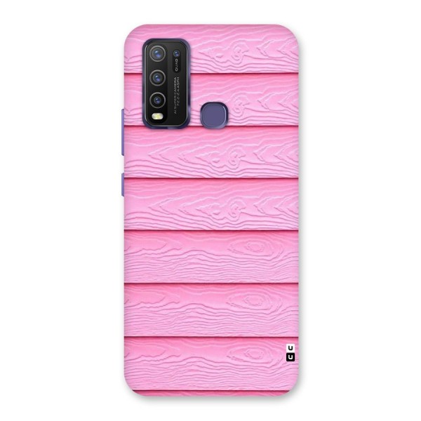 Pink Wood Back Case for Vivo Y30