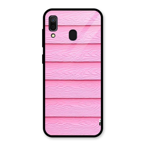 Pink Wood Glass Back Case for Galaxy A30