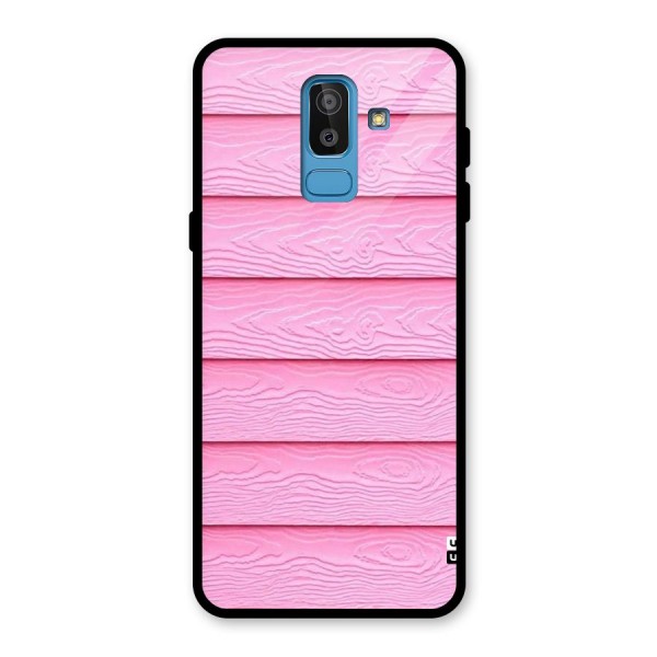 Pink Wood Glass Back Case for Galaxy J8