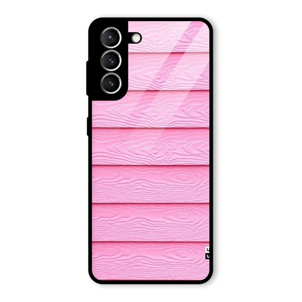 Pink Wood Glass Back Case for Galaxy S21 5G