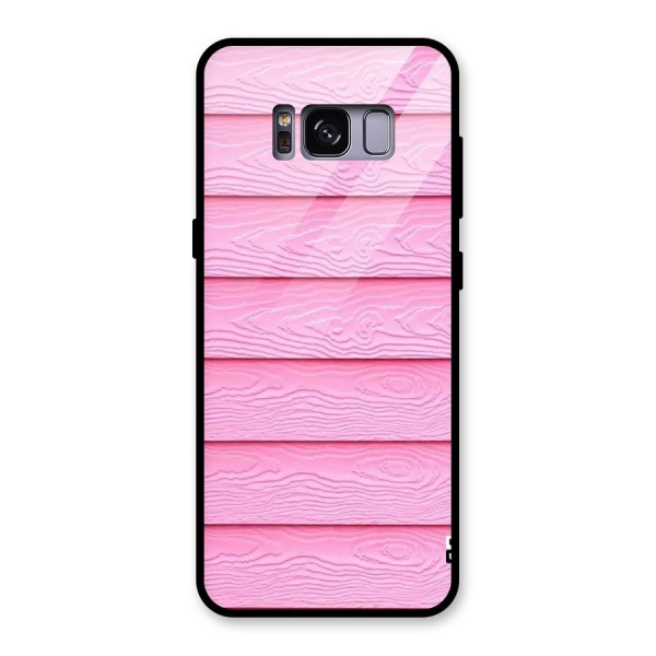 Pink Wood Glass Back Case for Galaxy S8