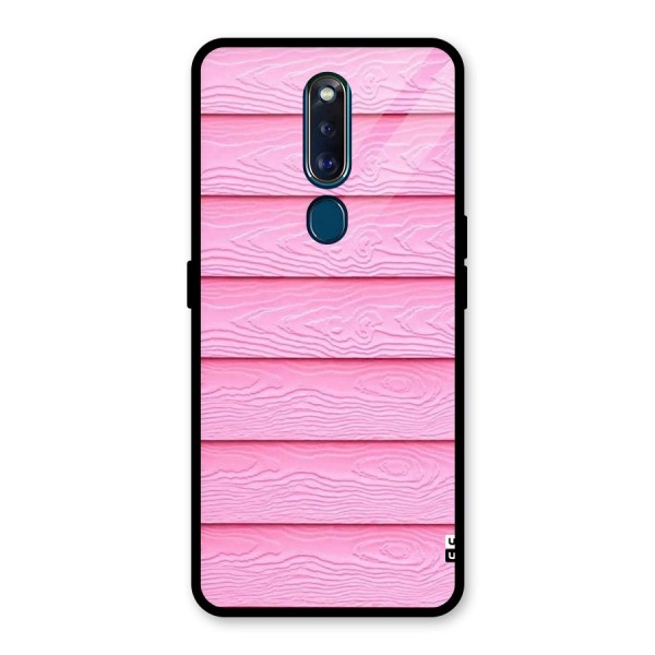 Pink Wood Glass Back Case for Oppo F11 Pro