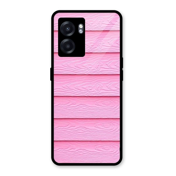 Pink Wood Glass Back Case for Oppo K10 (5G)