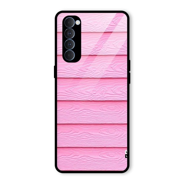 Pink Wood Glass Back Case for Oppo Reno4 Pro