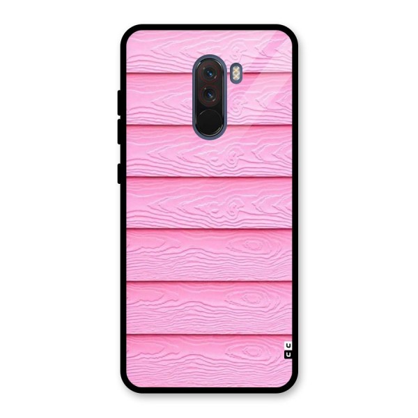 Pink Wood Glass Back Case for Poco F1