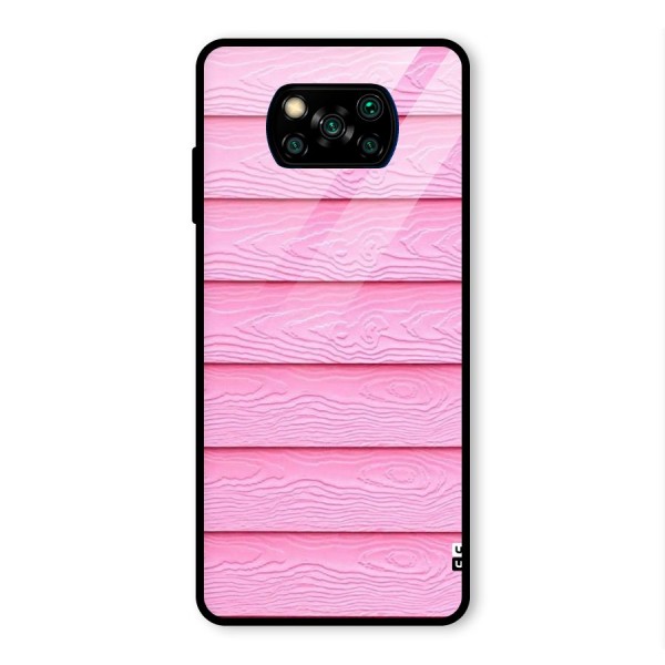 Pink Wood Glass Back Case for Poco X3 Pro