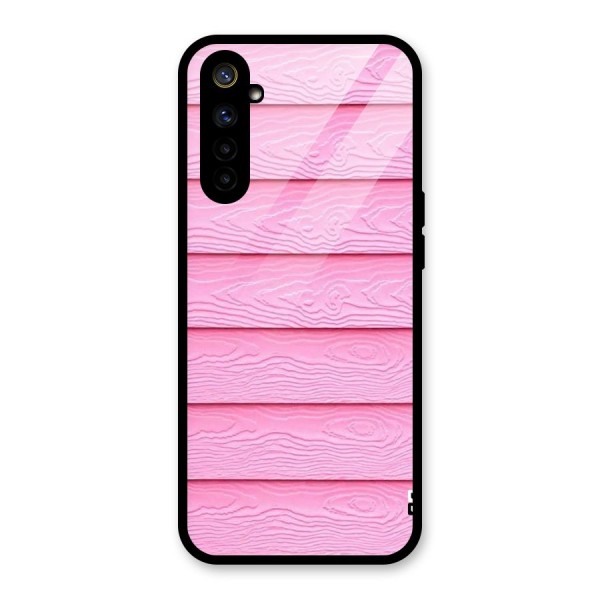 Pink Wood Glass Back Case for Realme 6