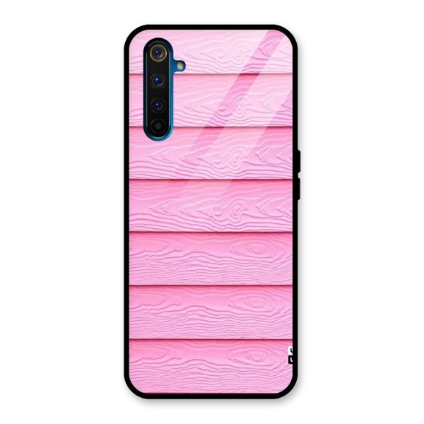 Pink Wood Glass Back Case for Realme 6 Pro