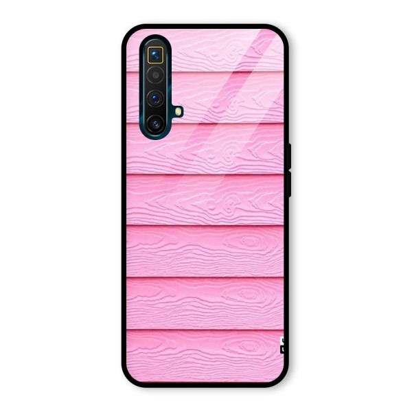 Pink Wood Glass Back Case for Realme X3