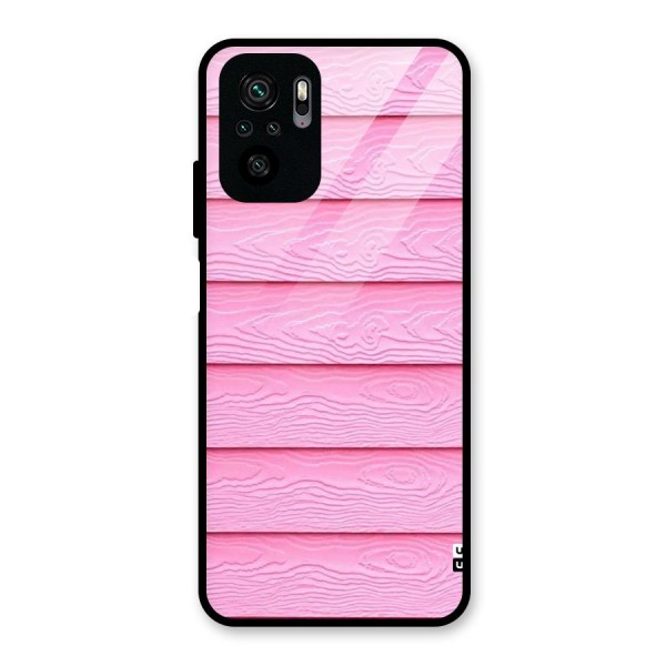 Pink Wood Glass Back Case for Redmi Note 10