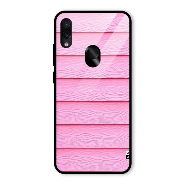 Pink Wood Glass Back Case for Redmi Note 7