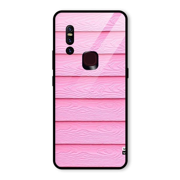 Pink Wood Glass Back Case for Vivo V15