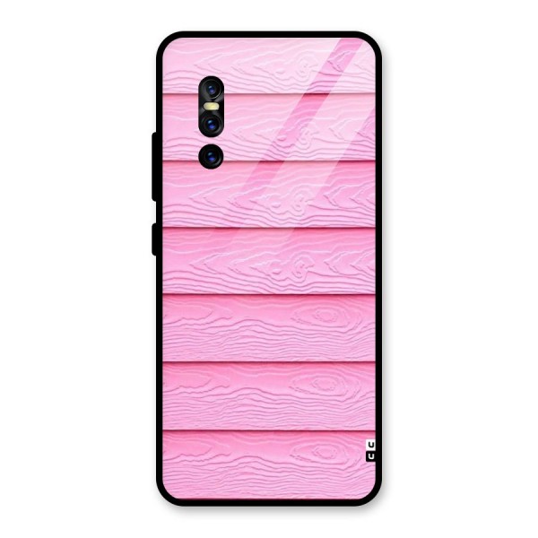 Pink Wood Glass Back Case for Vivo V15 Pro