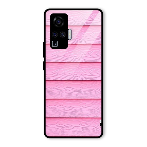 Pink Wood Glass Back Case for Vivo X50 Pro