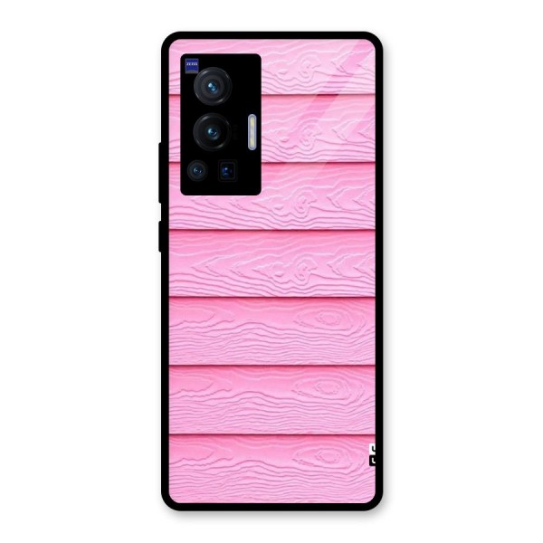 Pink Wood Glass Back Case for Vivo X70 Pro