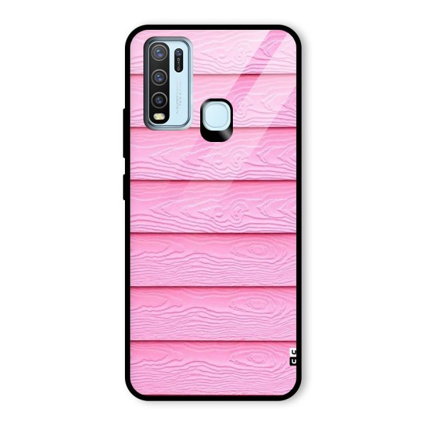 Pink Wood Glass Back Case for Vivo Y30