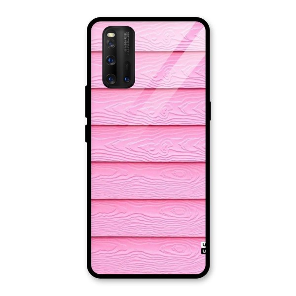 Pink Wood Glass Back Case for Vivo iQOO 3