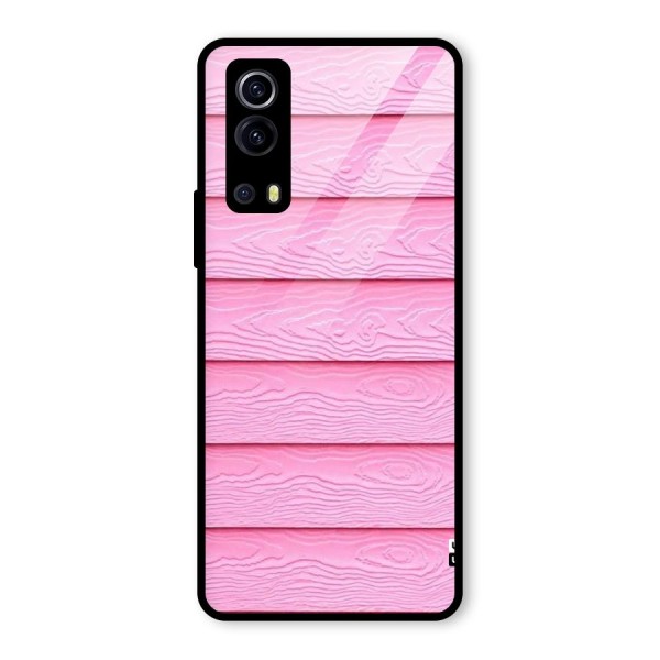 Pink Wood Glass Back Case for Vivo iQOO Z3