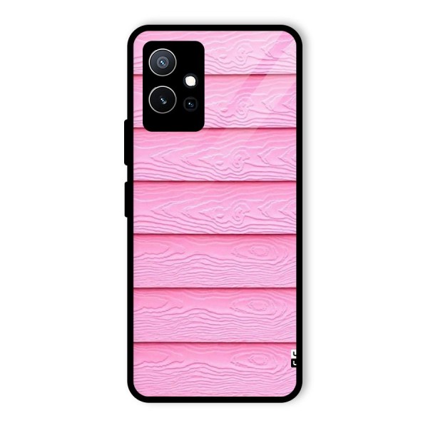 Pink Wood Glass Back Case for Vivo iQOO Z6