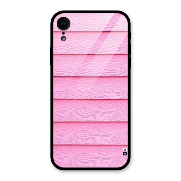 Pink Wood Glass Back Case for XR