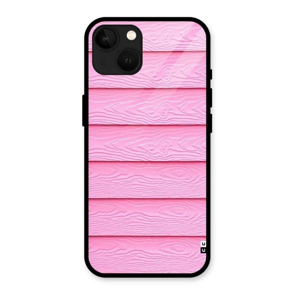 Pink Wood Glass Back Case for iPhone 13