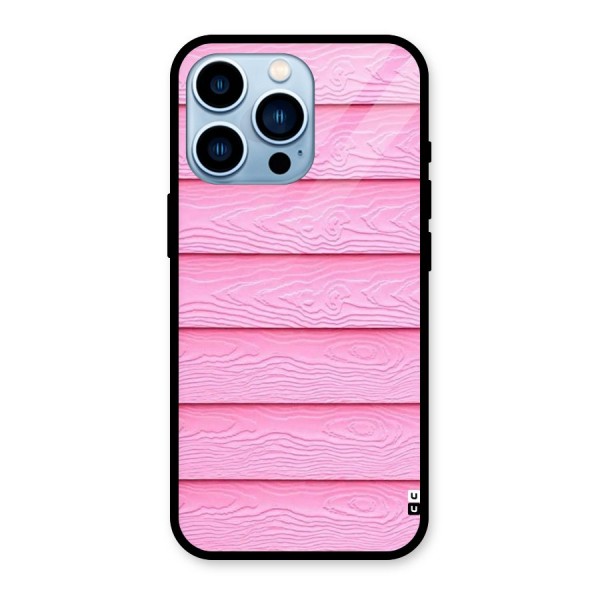 Pink Wood Glass Back Case for iPhone 13 Pro