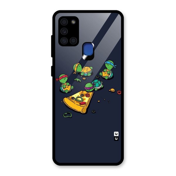 Pizza Overload Glass Back Case for Galaxy A21s