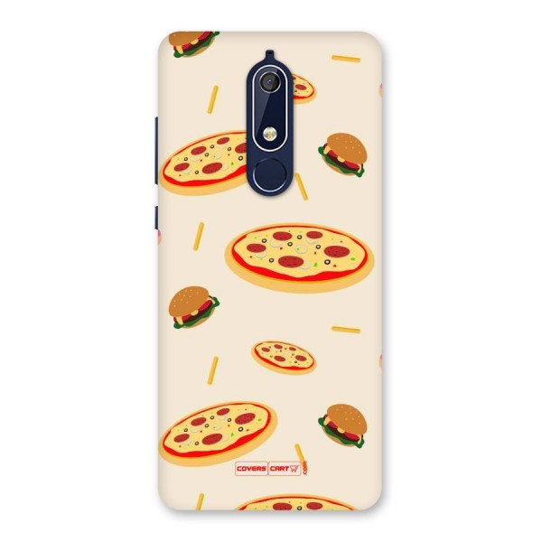 Pizza and Burger Love Back Case for Nokia 5.1