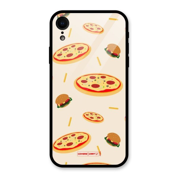 Pizza and Burger Love Glass Back Case for XR