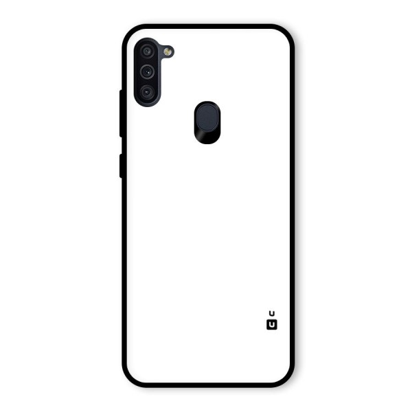 Plain White Glass Back Case for Galaxy M11