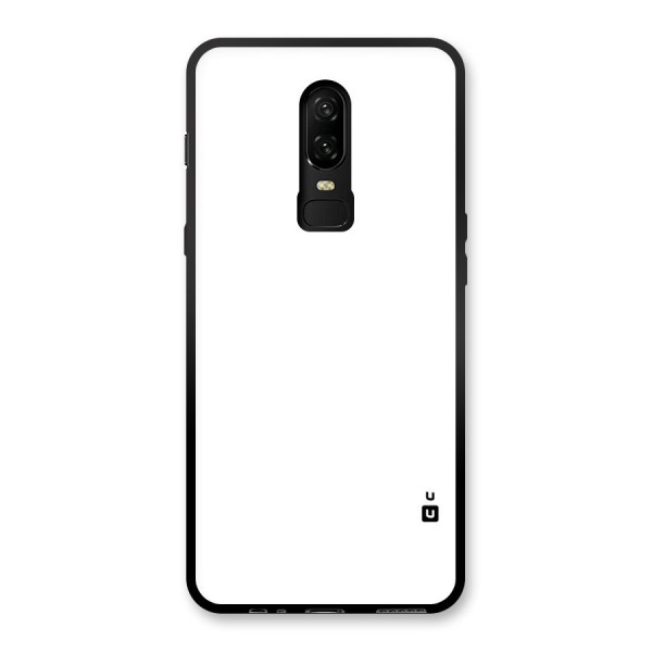 Plain White Glass Back Case for OnePlus 6