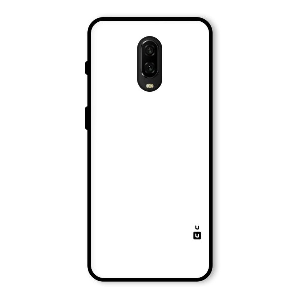 Plain White Glass Back Case for OnePlus 6T