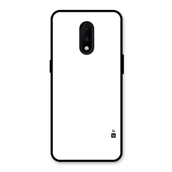 Plain White Glass Back Case for OnePlus 7