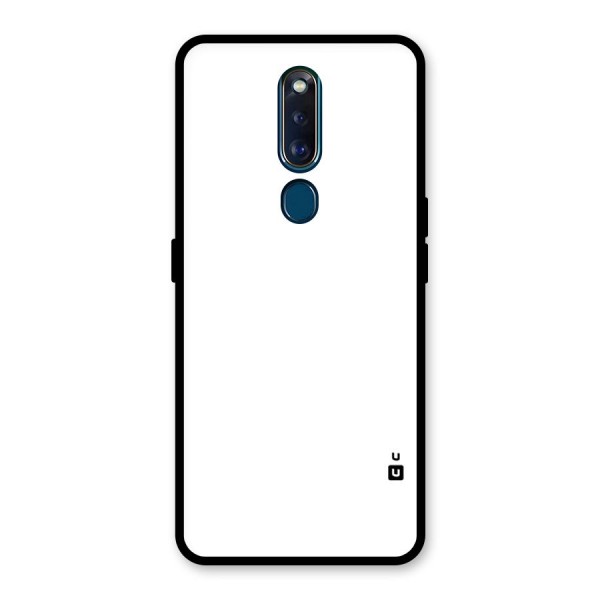 Plain White Glass Back Case for Oppo F11 Pro