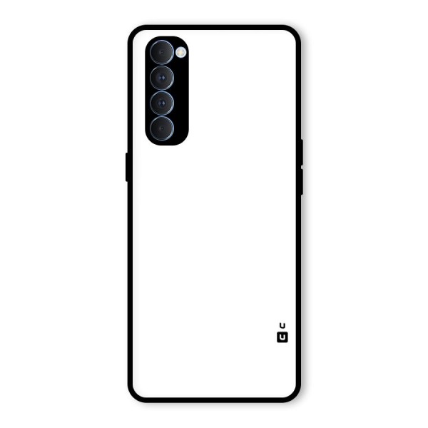 Plain White Glass Back Case for Oppo Reno4 Pro