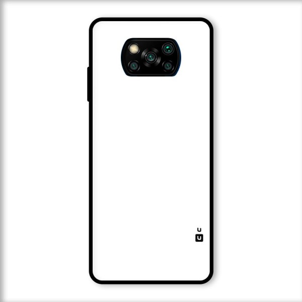 Plain White Glass Back Case for Poco X3