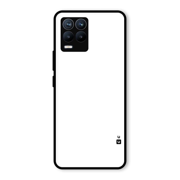 Plain White Glass Back Case for Realme 8 Pro