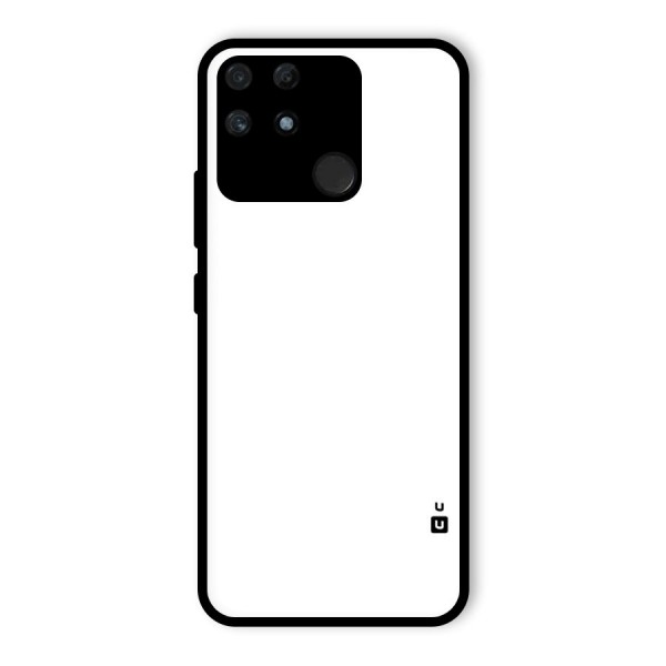 Plain White Glass Back Case for Realme Narzo 50A