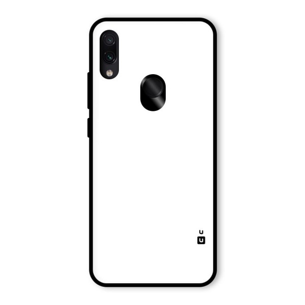 Plain White Glass Back Case for Redmi Note 7