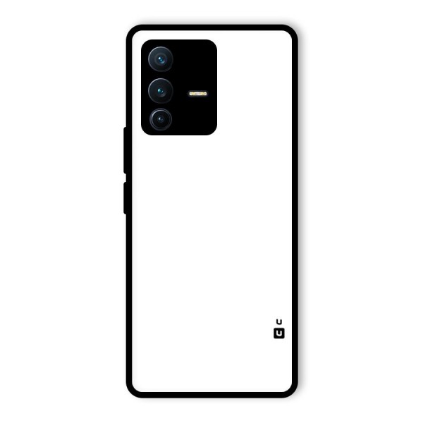 Plain White Glass Back Case for Vivo V23 Pro