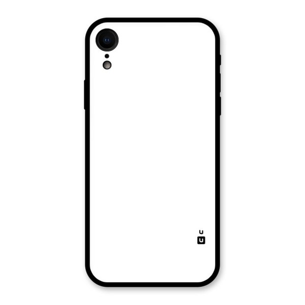 Plain White Glass Back Case for XR