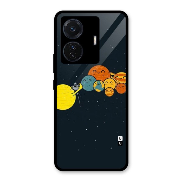 Planet Family Glass Back Case for Vivo T1 Pro