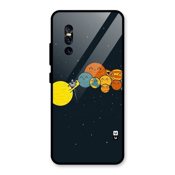 Planet Family Glass Back Case for Vivo V15 Pro