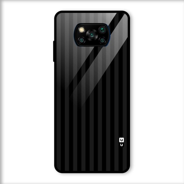 Pleasing Dark Stripes Glass Back Case for Poco X3